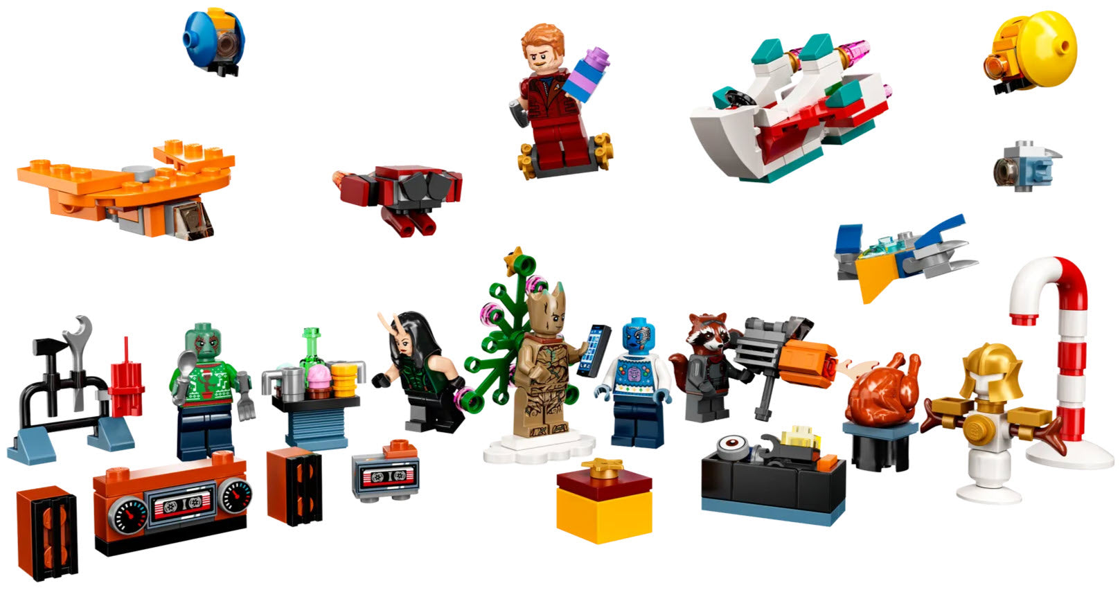 Inhalt: LEGO Guardians of the Galaxy 76231 Adventskalender 2022