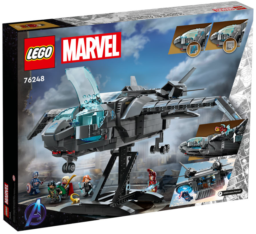 Box Rückseite: LEGO Super Heroes 76248 Der Quinjet der Avengers
