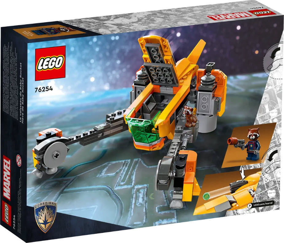 Box Rückseite: LEGO Super Heroes 76254 Baby Rockets Schiff