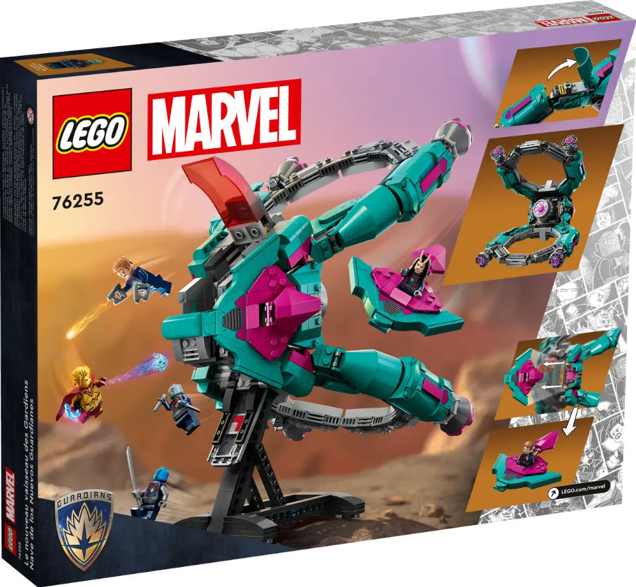 Box Rückseite: LEGO Super Heroes 76255 Das neue Schiff der Guardians