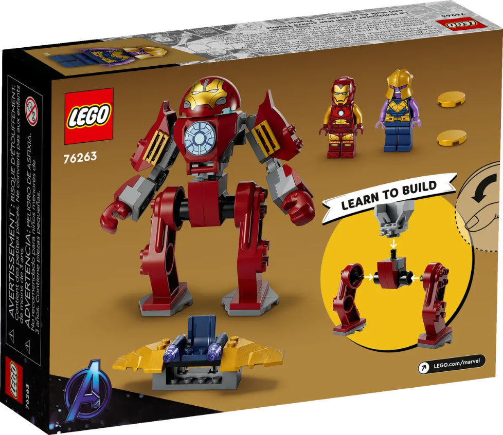Box Rückansicht: LEGO Super Heroes 76263 Iron Man Hulkbuster vs. Thanos 