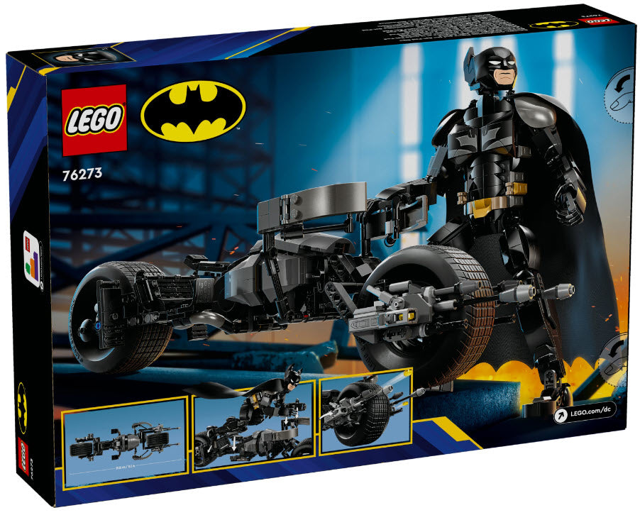 Box Rückansicht: LEGO Super Heroes 76273 Batman Baufigur mit dem Batpod
