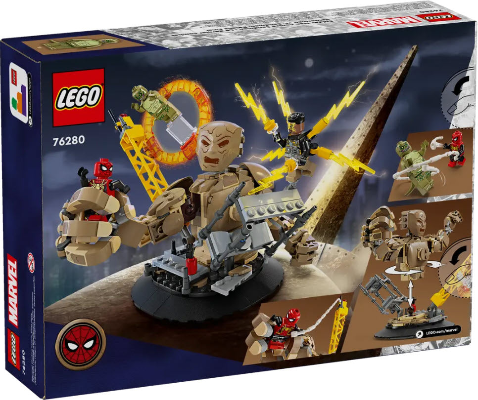 Box Rückansicht: LEGO Super Heroes 76280 Spider-Man vs. Sandman: Showdown
