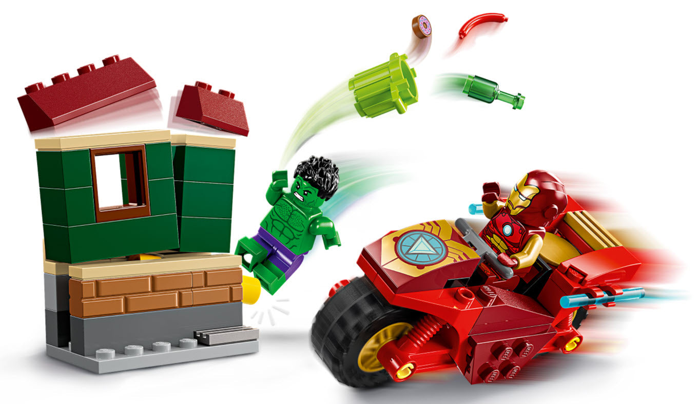 Detail 1: LEGO Super Heroes 76287 Iron Man mit Bike und der Hulk