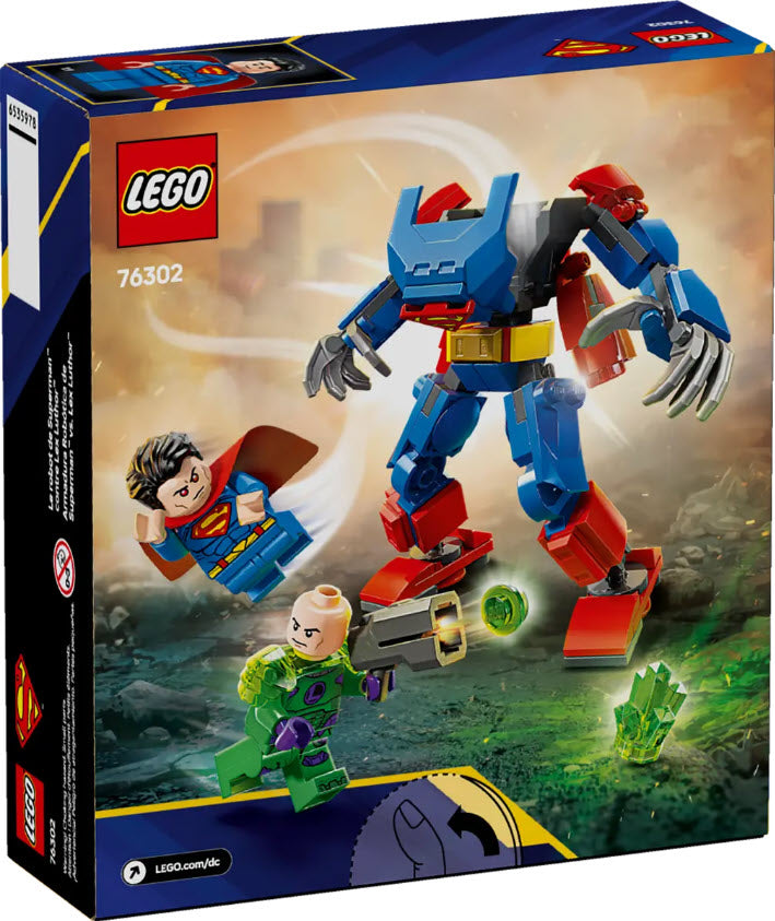 Box Rückseite: LEGO Super Heroes 76302 Superman Mech vs. Lex Luthor