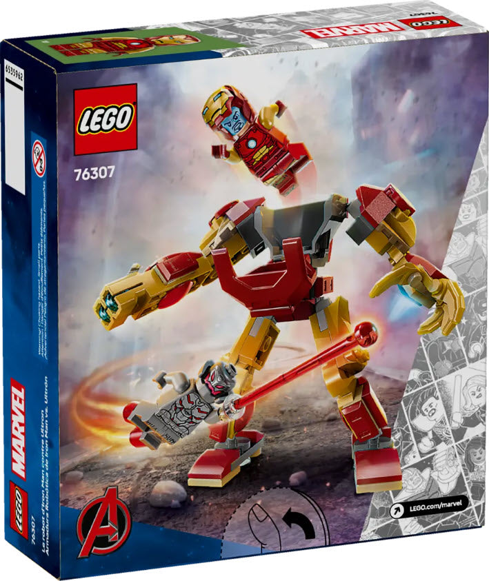 Box Rückseite: LEGO Super Heroes 76307 Iron Man Mech vs. Ultron