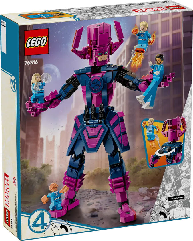 Box Rückseite: LEGO Super Heroes 76316 Fantastic Four vs. Galactus Baufigur