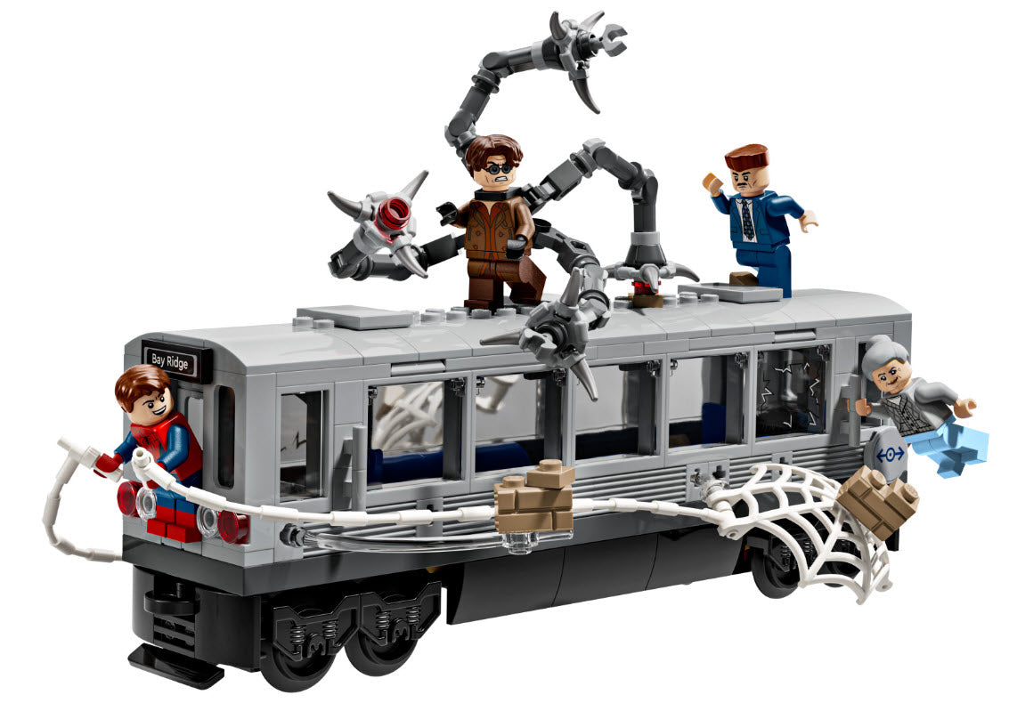 Inhalt: LEGO Super Heroes 76321 Spider-Man vs. Doc Ock: Showdown in der U-Bahn