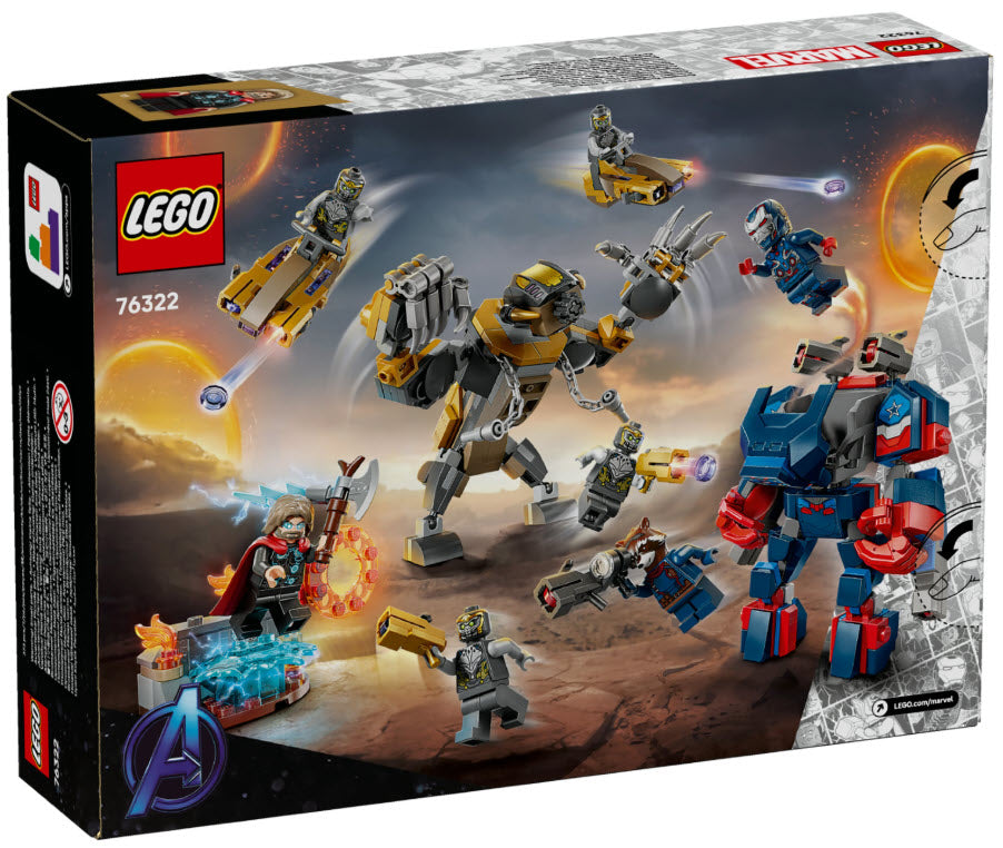 Box Rückseite: LEGO Super Heroes 76322 Avengers: Endgame Thor vs. Chitauri