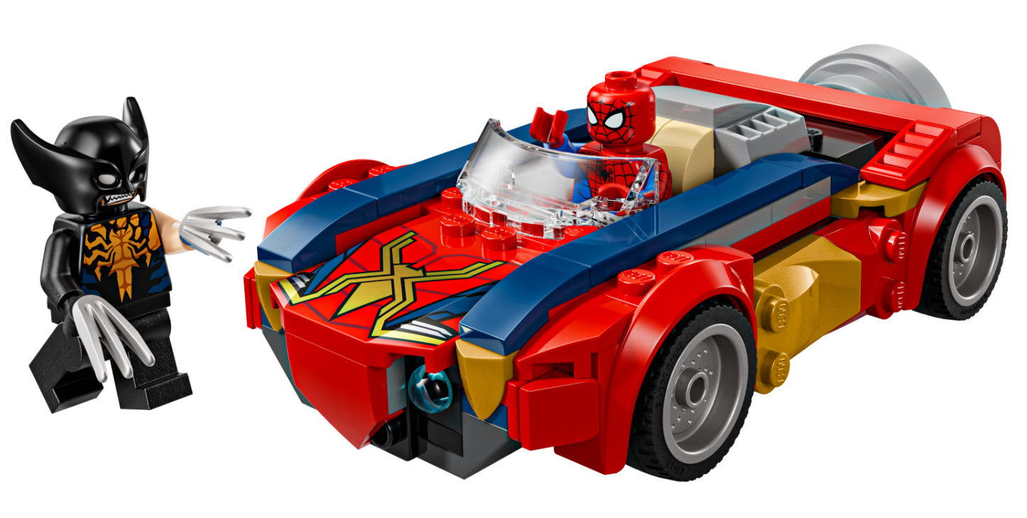 Inhalt: LEGO Super Heroes 76336 Spider-Man Auto vs. Venomized Wolverine