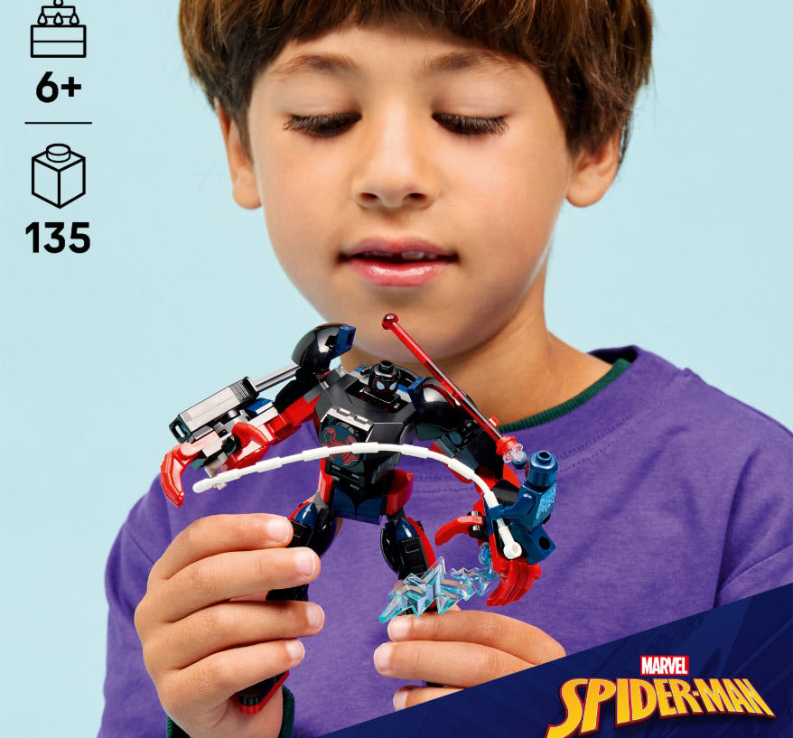 Detail 2: LEGO Super Heroes 76337 Miles Morales Mech vs. Spider-Man 2099