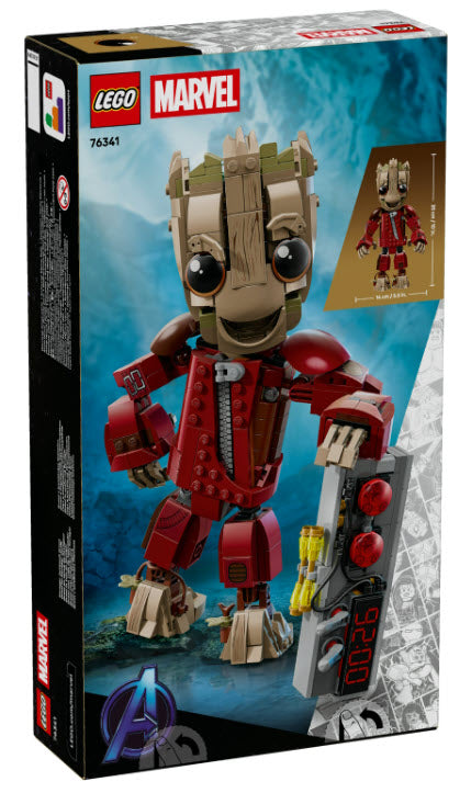 Box Rückseite: LEGO Super Heroes 76341 Groot im Ravager-Outfit