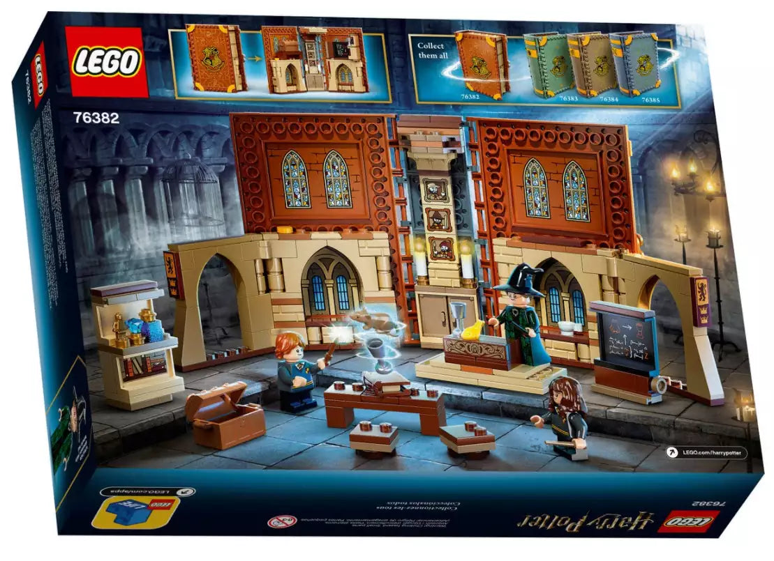 Box Rückansicht: LEGO Harry Potter 76382 Hogwarts Moment: Verwandlungsunterricht