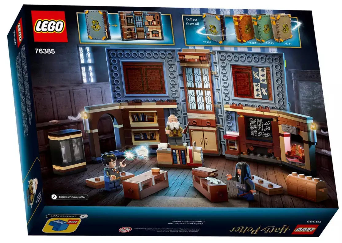 Box Rückansicht: LEGO Harry Potter 76385 Hogwarts Moment: Zauberkunstunterricht