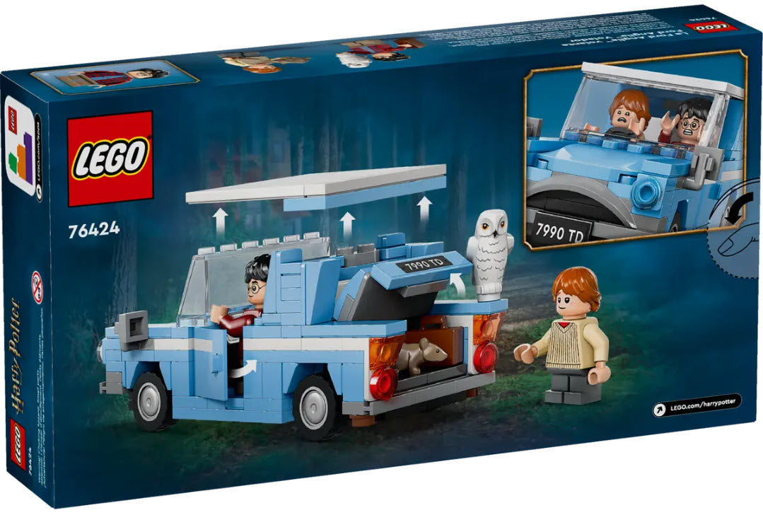 Box Rückansicht: LEGO Harry Potter 76424 Fliegender Ford Anglia