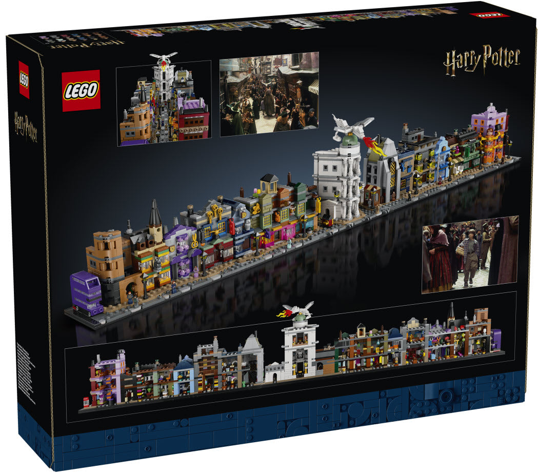 Box Rückseite: LEGO Harry Potter 76444 Die Zauberläden der Winkelgasse