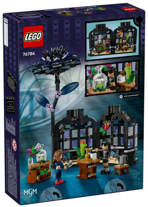 Box Rückseite: LEGO Wednesday 76784 Schwarze Dahlie