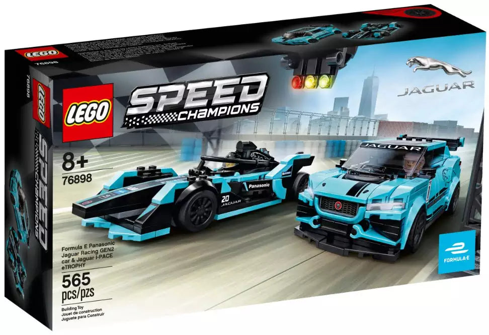 LEGO Speed Champions 76898 Formula E Panasonic Jaguar Racing GEN2 car & Jaguar I-PACE eTROPHY