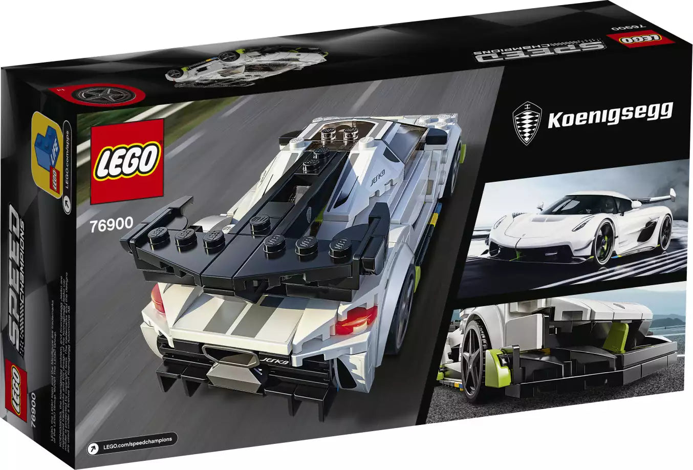Box Rückansicht: LEGO Speed Champions 76900 Koenigsegg Jesko