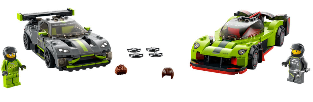 Inhalt: LEGO Speed Champions 76910 Aston Martin Valkyrie AMR Pro & Aston Martin Vantage GT3