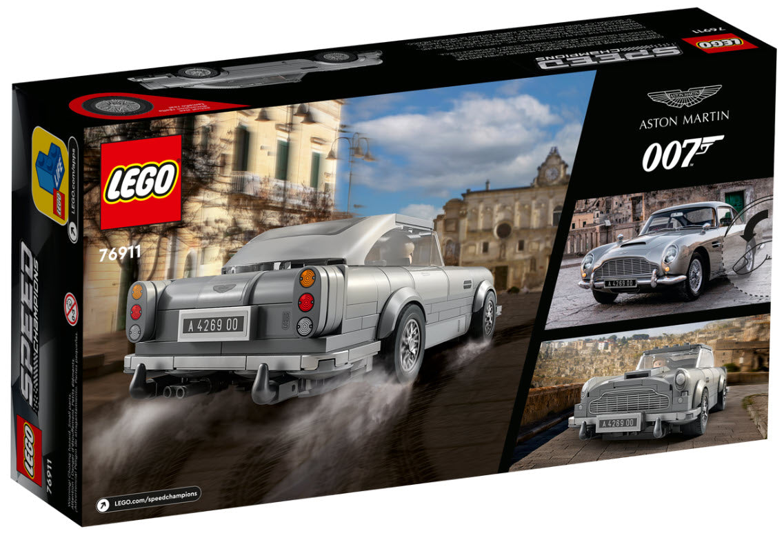 Box Rückansicht: LEGO Speed Champions 76911 007 Aston Martin DB5