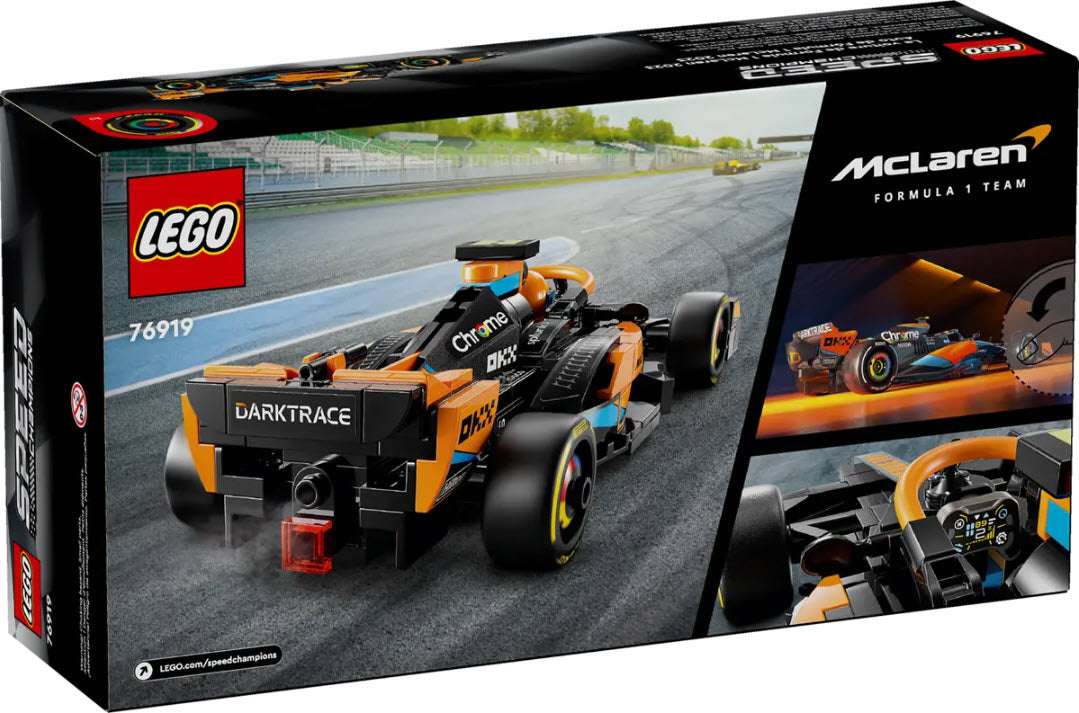 Box Rückansicht: LEGO Speed Champions 76919 McLaren Formel-1 Rennwagen 2023