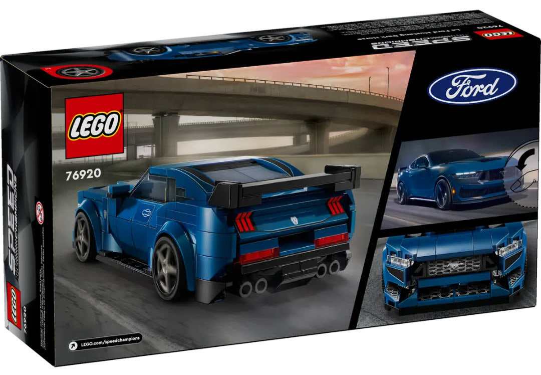 Box Rückansicht: LEGO Speed Champions 76920 Ford Mustang Dark Horse Sportwagen