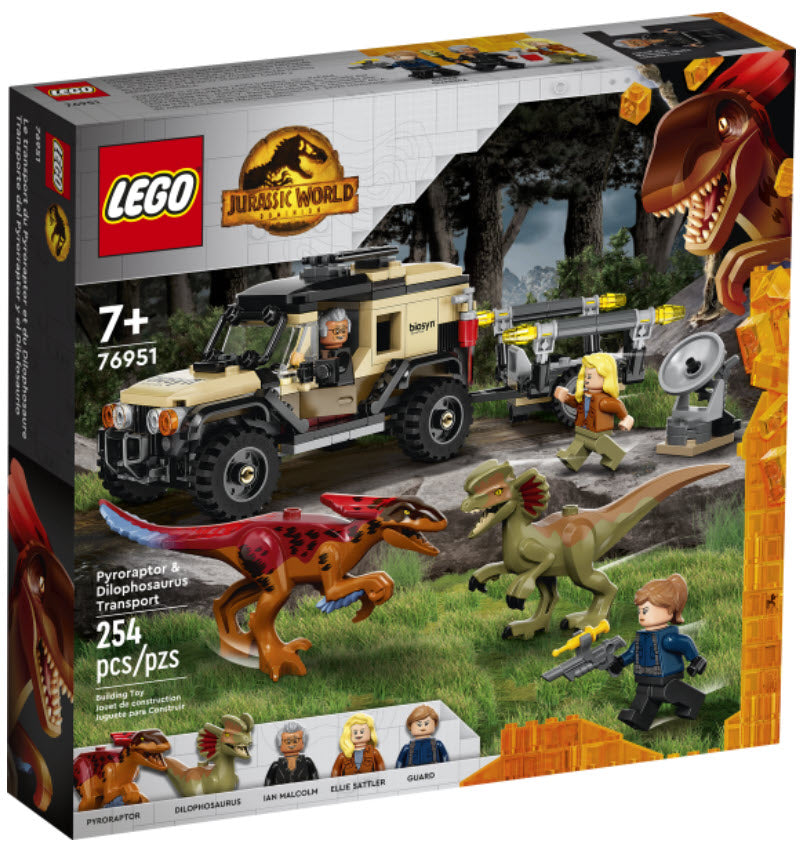 LEGO Jurassic World 76951 Pyroraptor & Dilophosaurus Transport