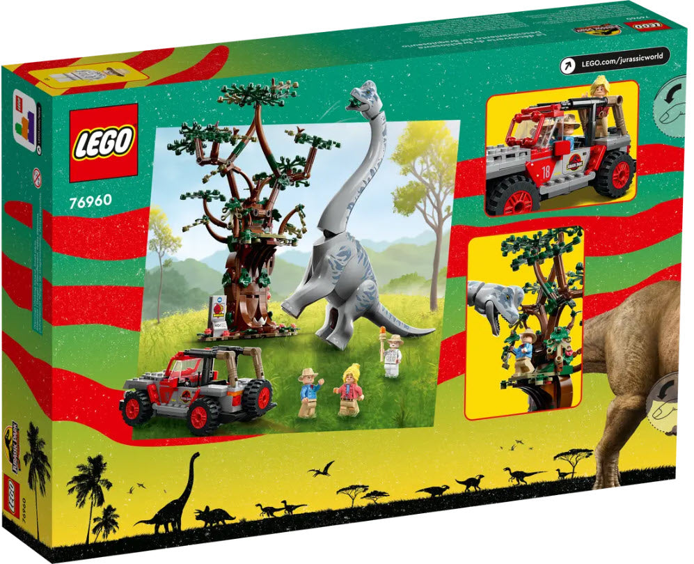 Box Rückansicht: LEGO Jurassic World 76960 Entdeckung des Brachiosaurus