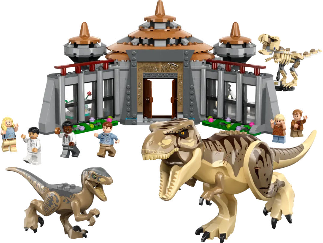 Inhalt: LEGO Jurassic World 76961 Angriff des T. rex und des Raptors aufs Besucherzentrum