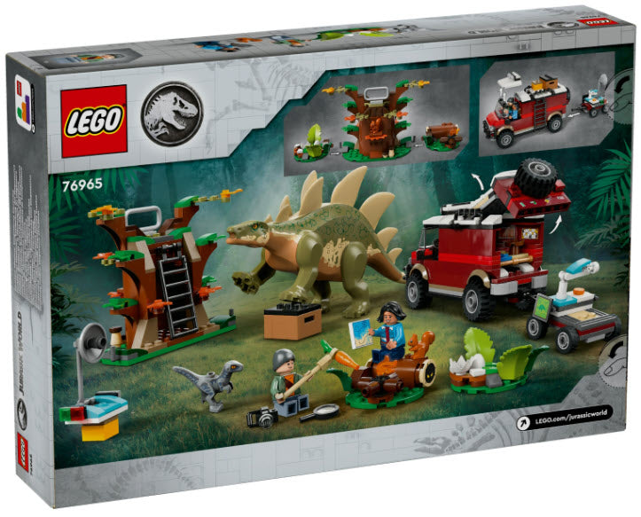 Box Rückansicht: LEGO Jurassic World 76965 Dinosaurier-Missionen: Entdeckung des Stegosaurus