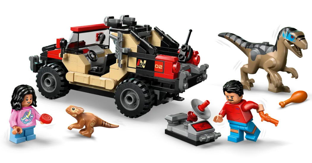 Detail 1: LEGO Jurassic World 76972 Raptor: Verfolgungsjagd mit dem Geländewagen