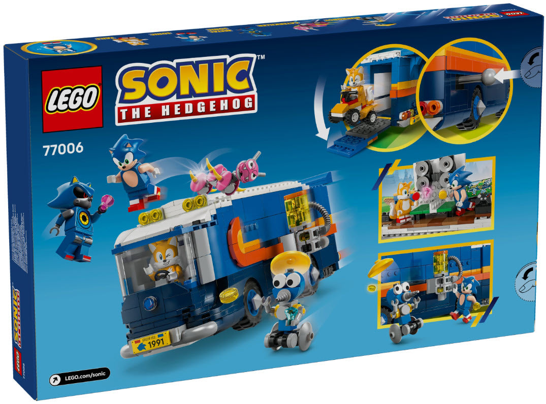 Box Rückseite: LEGO Sonic 77006 Team Sonics Kommando-Truck