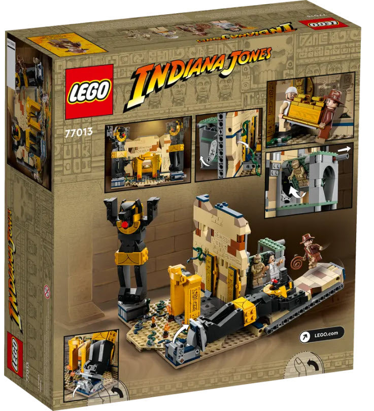 Box Rückansicht: LEGO Indiana Jones 77013 Flucht aus dem Grabmal
