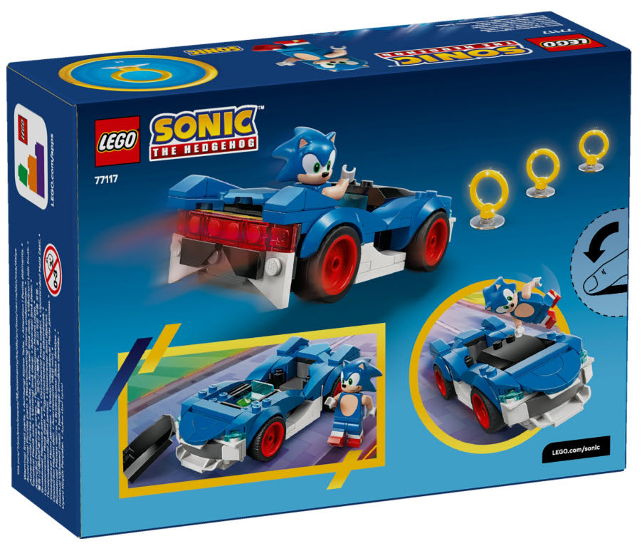 Box Rückseite: LEGO Sonic 77117 Sonic: Speedster Lightning