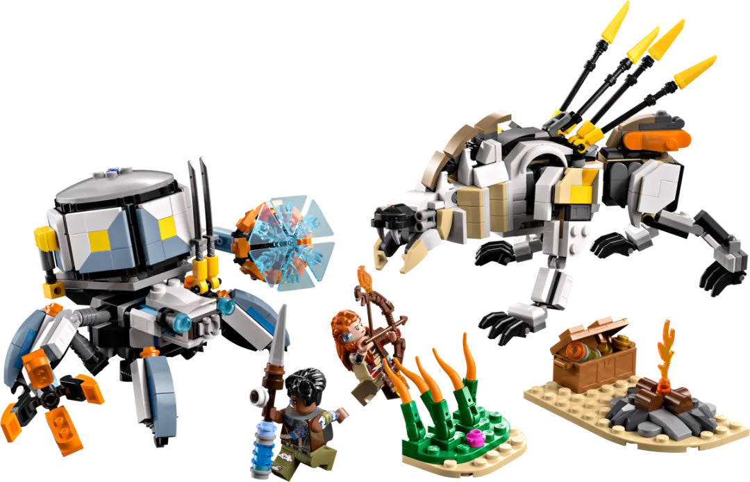 Inhalt: LEGO Horizon 77037 Aloy und Varl vs. Panzerwanderer und Sägezahn