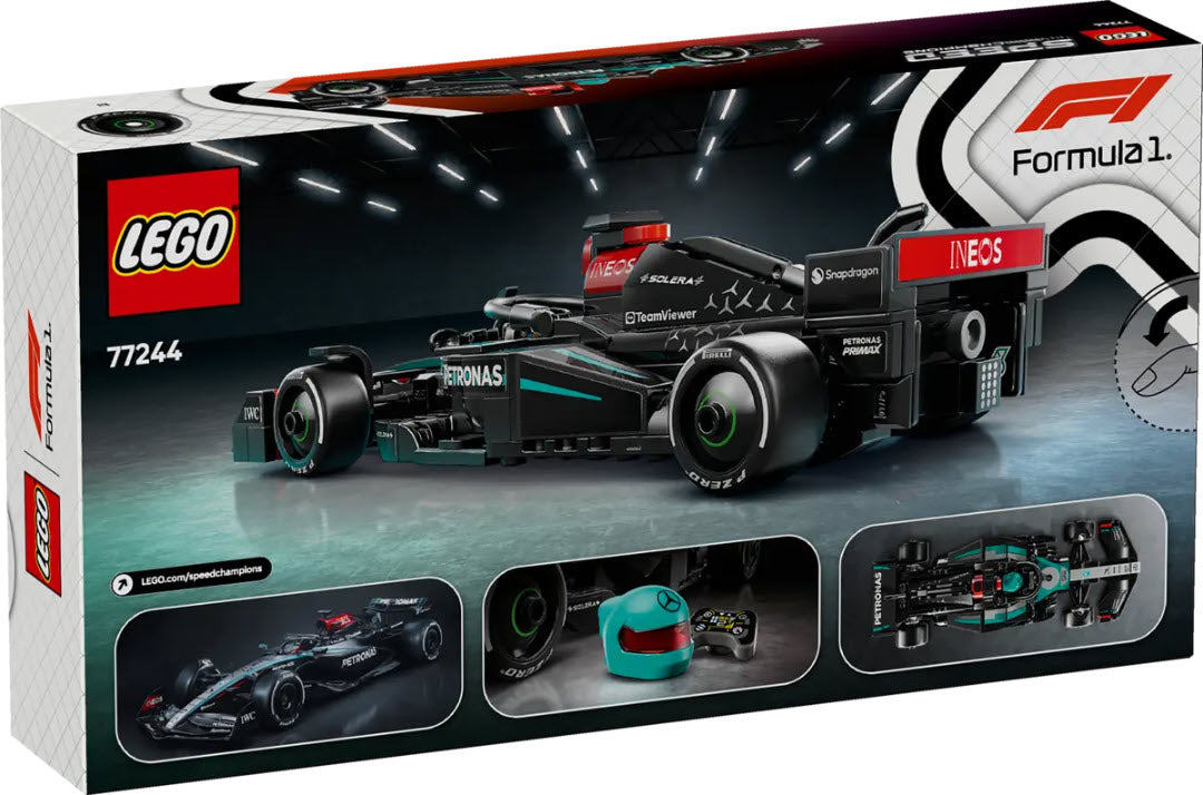 Box Rückseite: LEGO Speed Champions 77244 Mercedes-AMG F1 W15 Rennauto