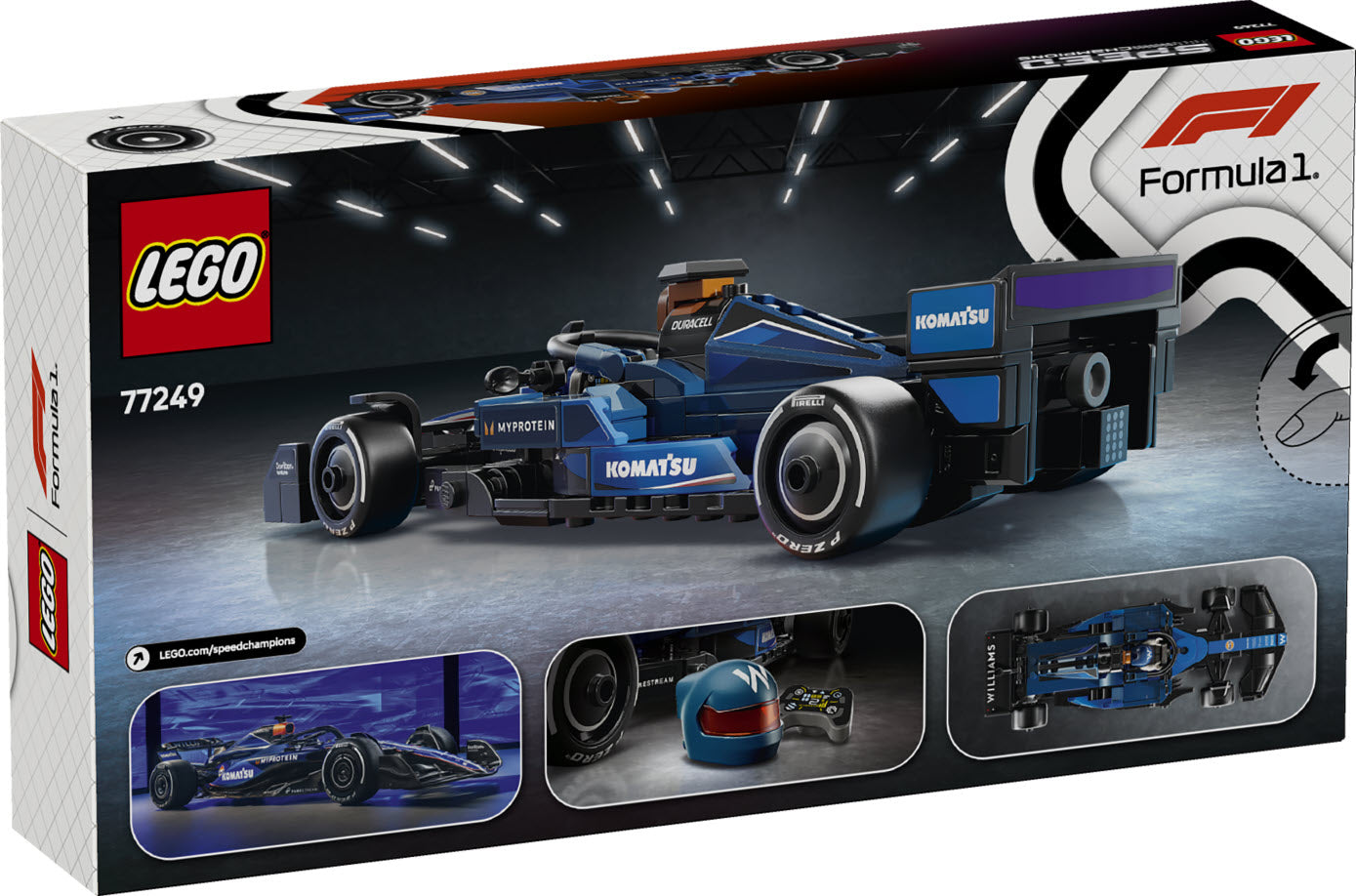 Box Rückseite: LEGO Speed Champions 77249 Williams Racing FW46 F1 Rennauto