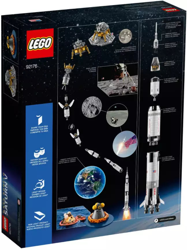Box Rückansicht: Detail 1: LEGO Ideas 92176 NASA Apollo Saturn V