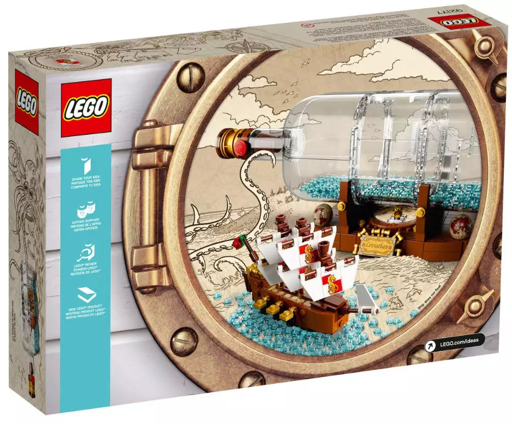 Box Rückansicht: LEGO Ideas 92177 Schiff in der Flasche
