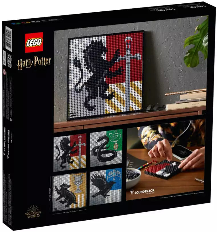 Box Rückansicht: LEGO Art 31201 Harry Potter Hogwarts Wappen