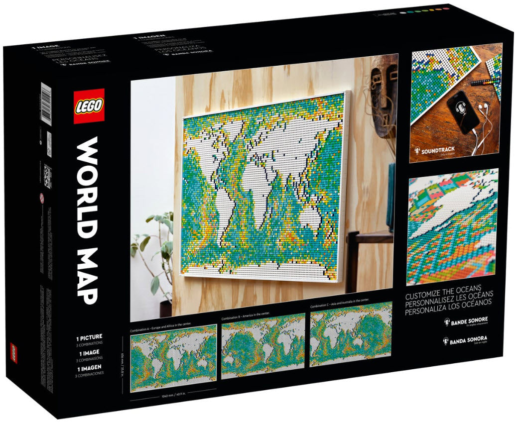 Box Rückansicht: LEGO Art 31203 Weltkarte