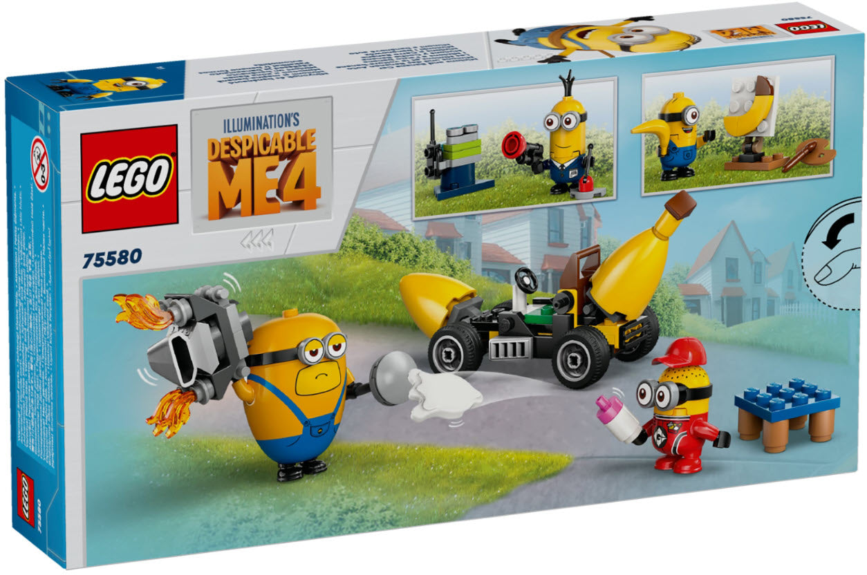 Box Rückseite: LEGO Minions 75580 Minions und das Bananen Auto