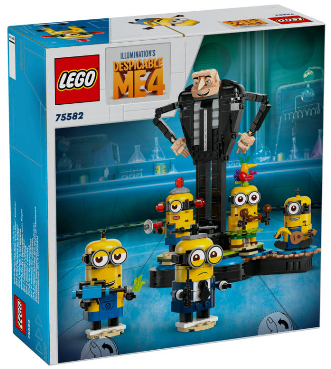 Box Rückseite: LEGO Minions 75582 Gru und die Minions aus LEGO Steinen