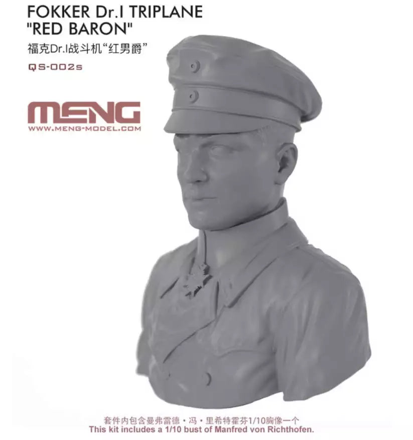Meng-Model QS-002s Fokker Dr.I Triplane "Red Baron" incl. 1:10 bust of Manfred von Richthofen / Limited Edition 1000 pieces, 1:32