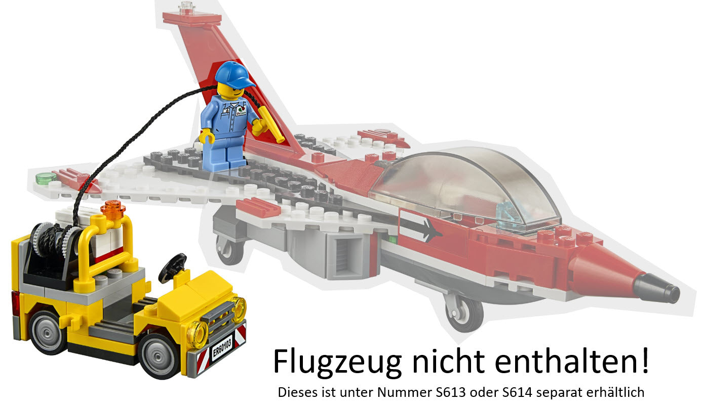 LEGO Split-Sets S612 Tankwagen mit Werkzeugwagen und Mechaniker und Flughafenarbeiter