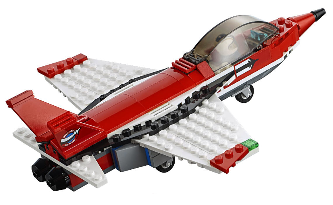 LEGO Split-Sets S614 Düsenjet mit Doppelleitwerk und Pilot