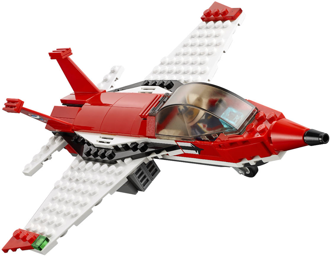 LEGO Split-Sets S614 Düsenjet mit Doppelleitwerk und Pilot