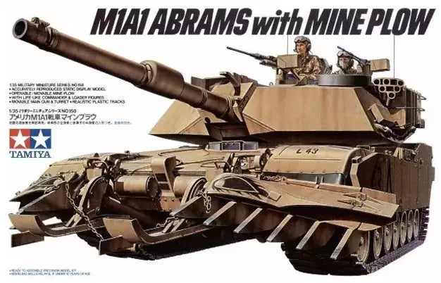 Tamiya 35158 U.S. M1A1 Abrams with Mine Plow, 1:35
