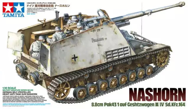 Tamiya 35335 Nashorn 8.8cm Pak43/1 auf Geschützwagen III/IV(Sd.Kfz.164), 1:35